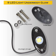 LED Rock Light Pods Lights for Offroad Car Truck ATV Underbody Wheel Grille and Surface Mount - White SAWE Lighting