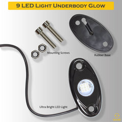 LED Rock Light Pods Lights for Offroad Car Truck ATV Underbody Wheel Grille and Surface Mount - Red SAWE Lighting