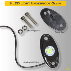 LED Rock Light Pods Lights for Offroad Car Truck ATV Underbody Wheel Grille and Surface Mount - Green SAWE Lighting