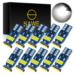 SAWE ® T10 194 168 921 W5W LED Bulb 3014 15SMD License Plate Light Dome Map Trunk Lights or DRL Bulbs - 6000K White SAWE Lighting