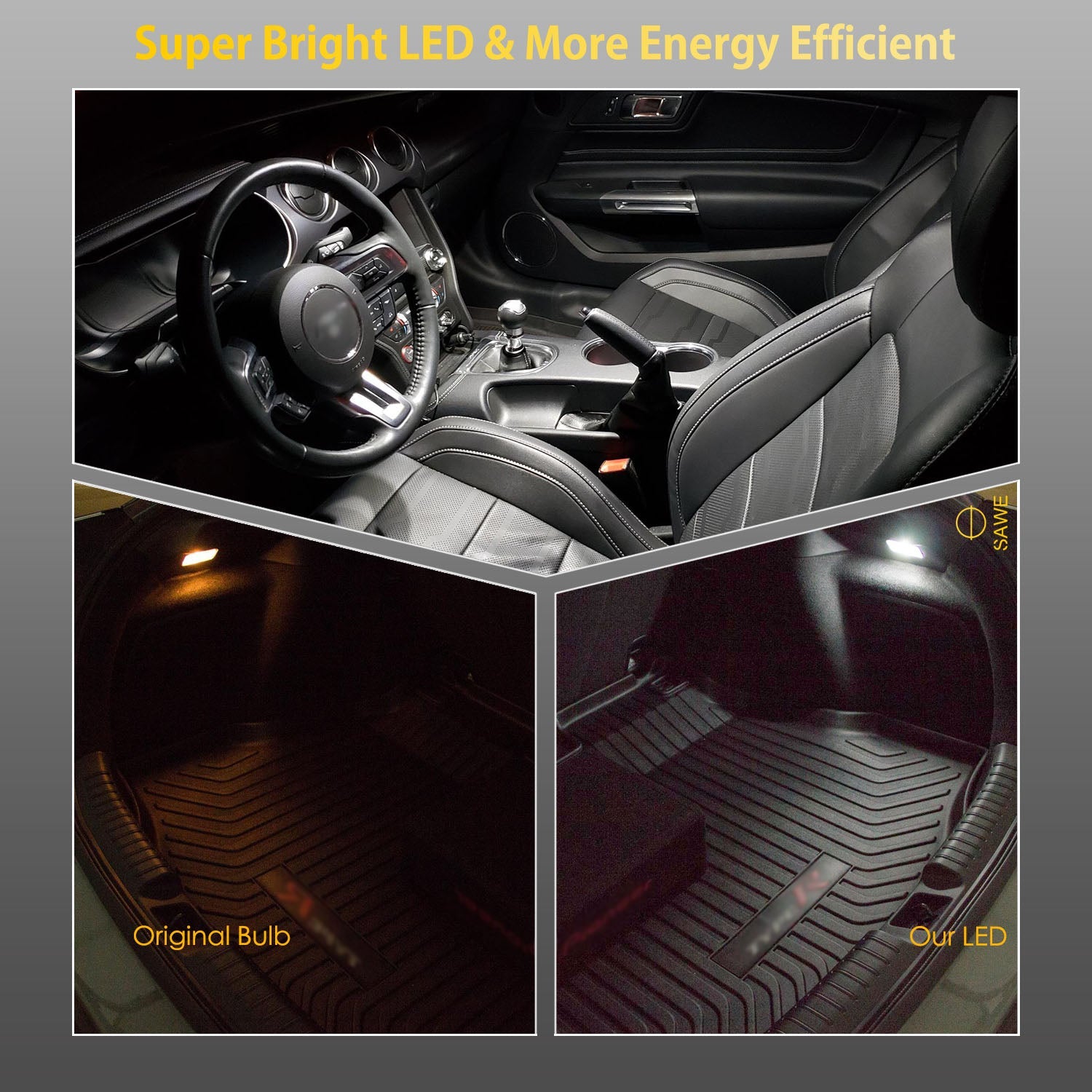 SAWE ® BA9S 1815 1895 T11 T4W H6W LED Bulb 3014 15SMD Dome Map Trunk Lights - 6000K White SAWE Lighting