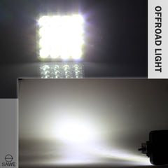 Square LED Spotlights for Trucks Pickup SUV ATV Offroad Fog Flood Work Pod Light Bulbs Bar - White SAWE Lighting