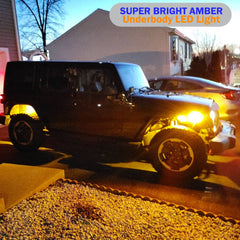 LED Rock Light Pods Lights for Offroad Car Truck ATV Underbody Wheel Grille and Surface Mount - Amber SAWE Lighting