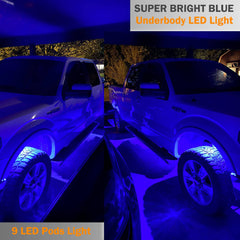 LED Rock Light Pods Lights for Offroad Car Truck ATV Underbody Wheel Grille and Surface Mount - Blue SAWE Lighting