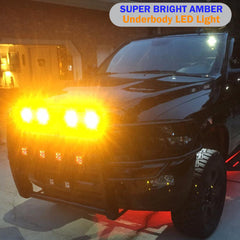 LED Rock Light Pods Lights for Offroad Car Truck ATV Underbody Wheel Grille and Surface Mount - Amber SAWE Lighting