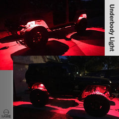 LED Rock Light Pods Lights for Offroad Car Truck ATV Underbody Wheel Grille and Surface Mount - Red SAWE Lighting