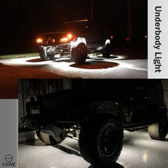 LED Rock Light Pods Lights for Offroad Car Truck ATV Underbody Wheel Grille and Surface Mount - White SAWE Lighting