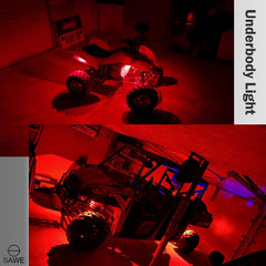 LED Rock Light Pods Lights for Offroad Car Truck ATV Underbody Wheel Grille and Surface Mount - Red SAWE Lighting