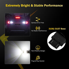 SAWE ® 3156 3157 4157 T25 LED Bulb for Reverse Backup Lights High Mount - 6000K White SAWE Lighting