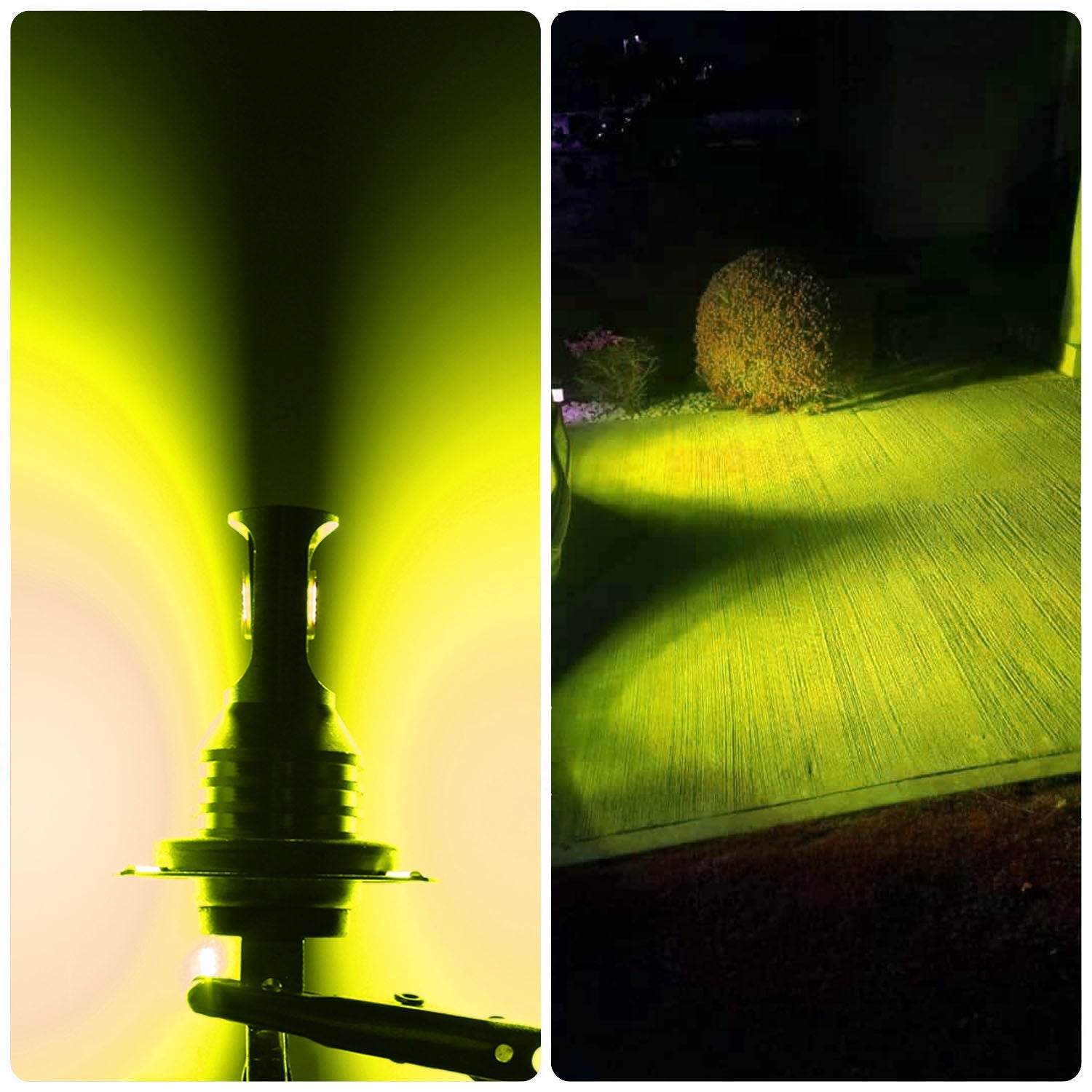 H7 CSP LED Headlights Bulbs High Low Beam Fog Light Canbus - 3000K Yellow SAWE Lighting