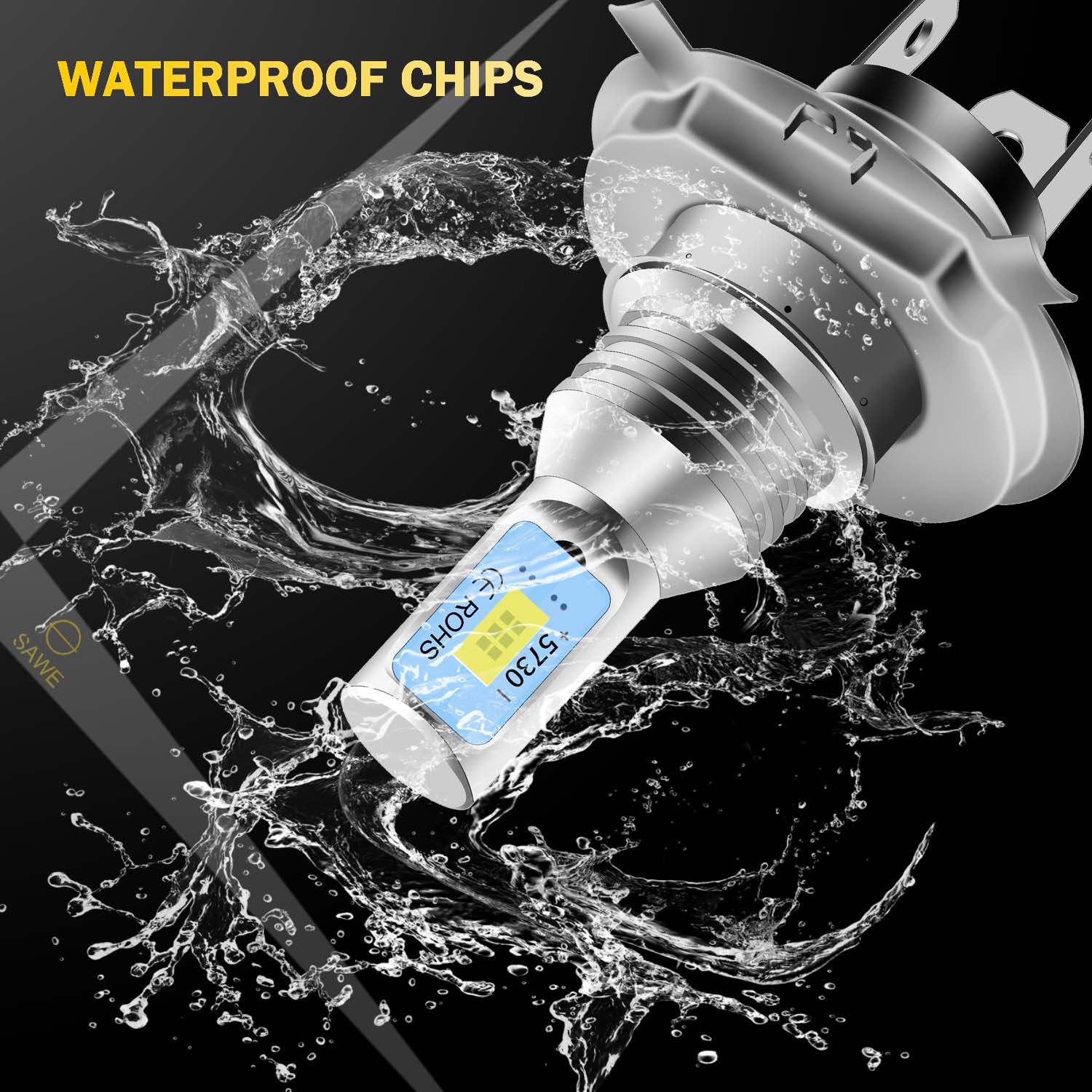 H4 9003 HB2 CSP LED Headlights Bulbs High Low Beam Fog Light Canbus - 6000K White SAWE Lighting