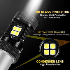 SAWE ® 1157 BAY15D Canbus 16-SMD LED Tail Brake Stop Turn Signal Parking Light Bulbs - 6000K White SAWE Lighting