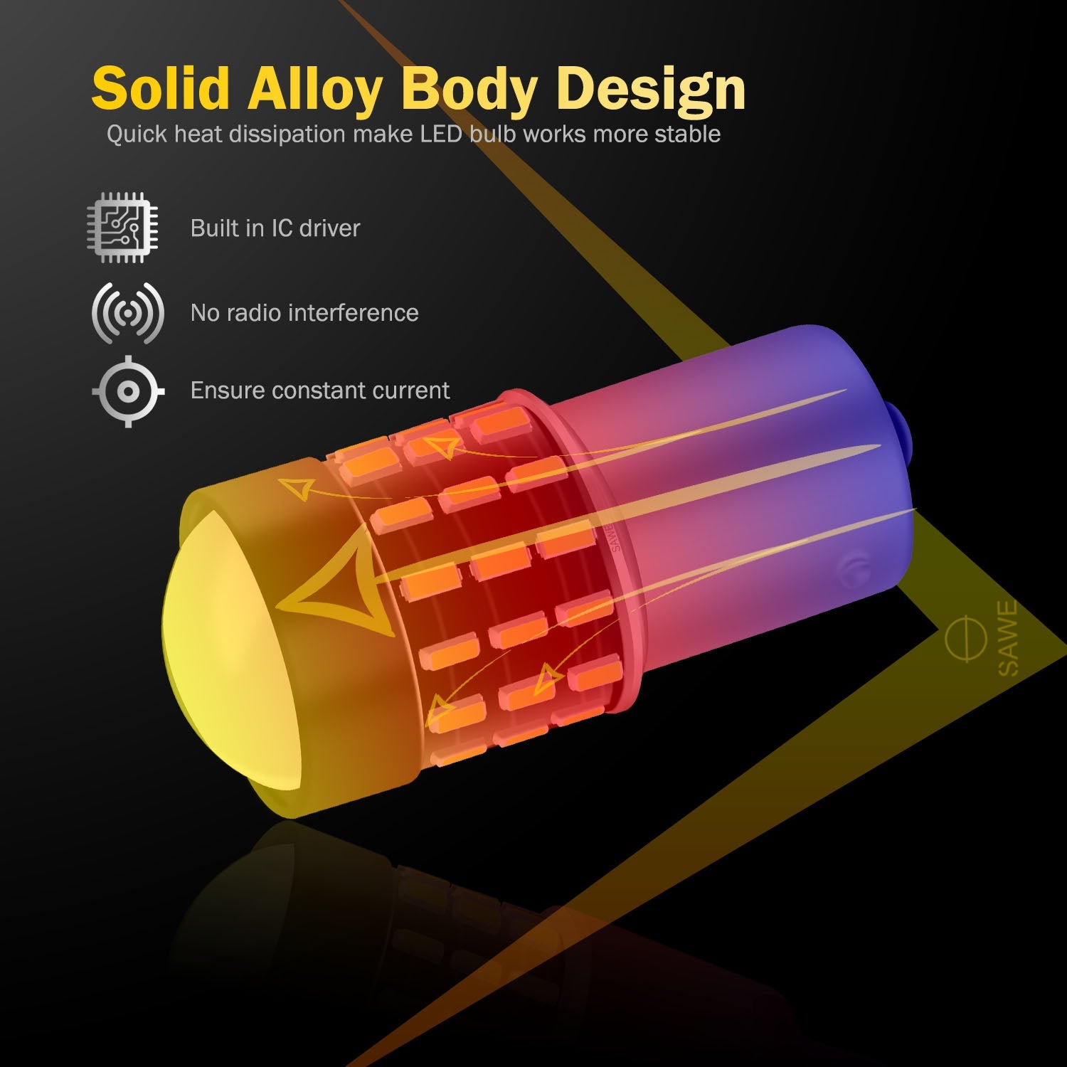 SAWE ® 1156 1073 7506 1141 LED Bulb for Reverse Backup Lights Canbus - 6000K White SAWE Lighting