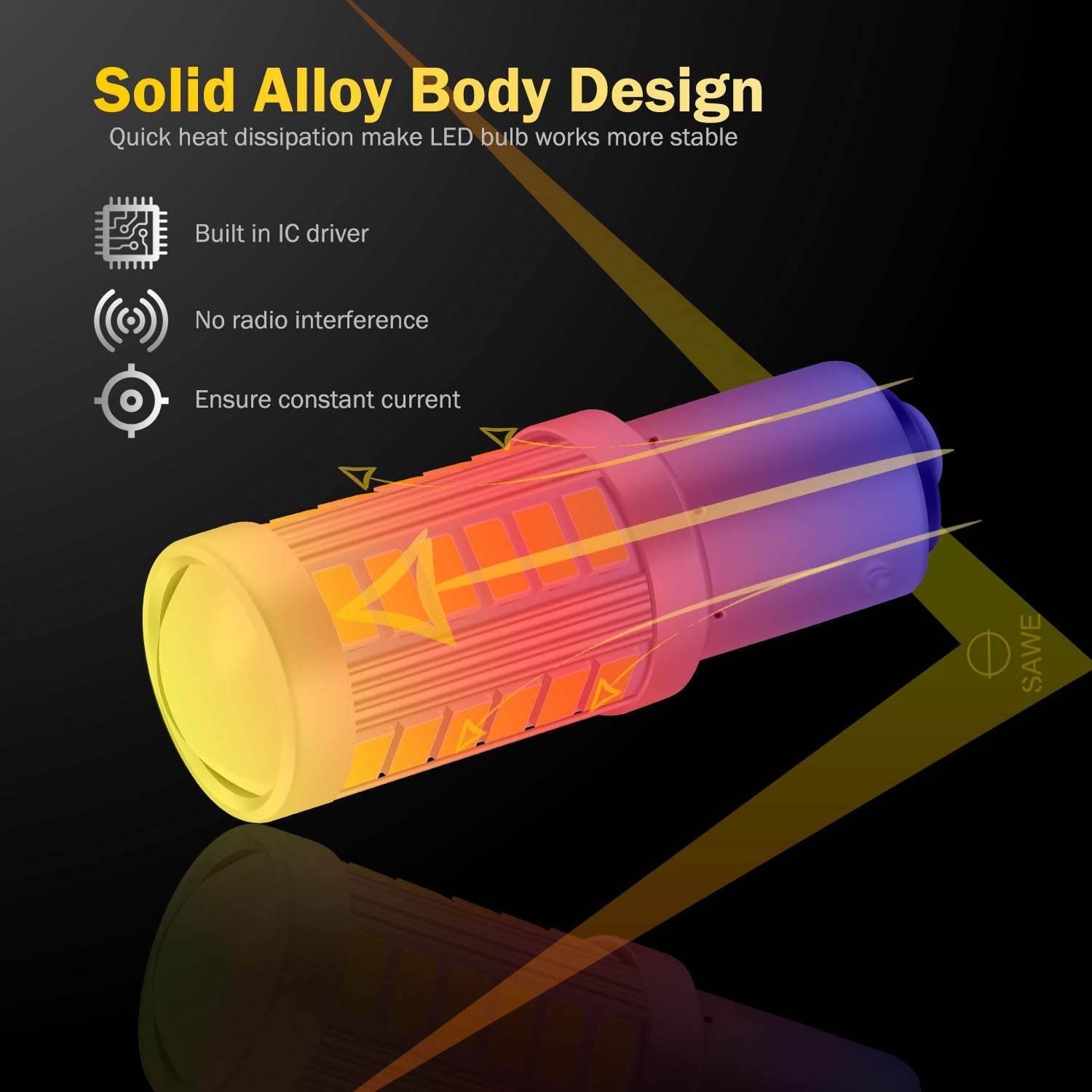 SAWE ® 1157 BAY15D 33-SMD LED Tail Brake Stop Turn Signal Parking Light Bulbs - 6000K White SAWE Lighting