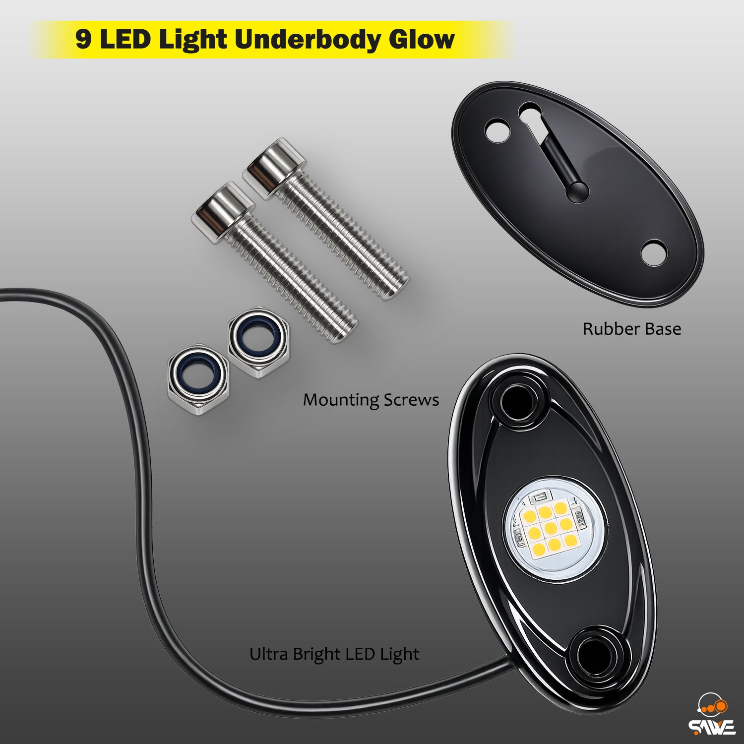 LED Rock Light Pods Lights for Offroad Car Truck ATV Underbody Wheel Grille and Surface Mount - Amber SAWE Lighting
