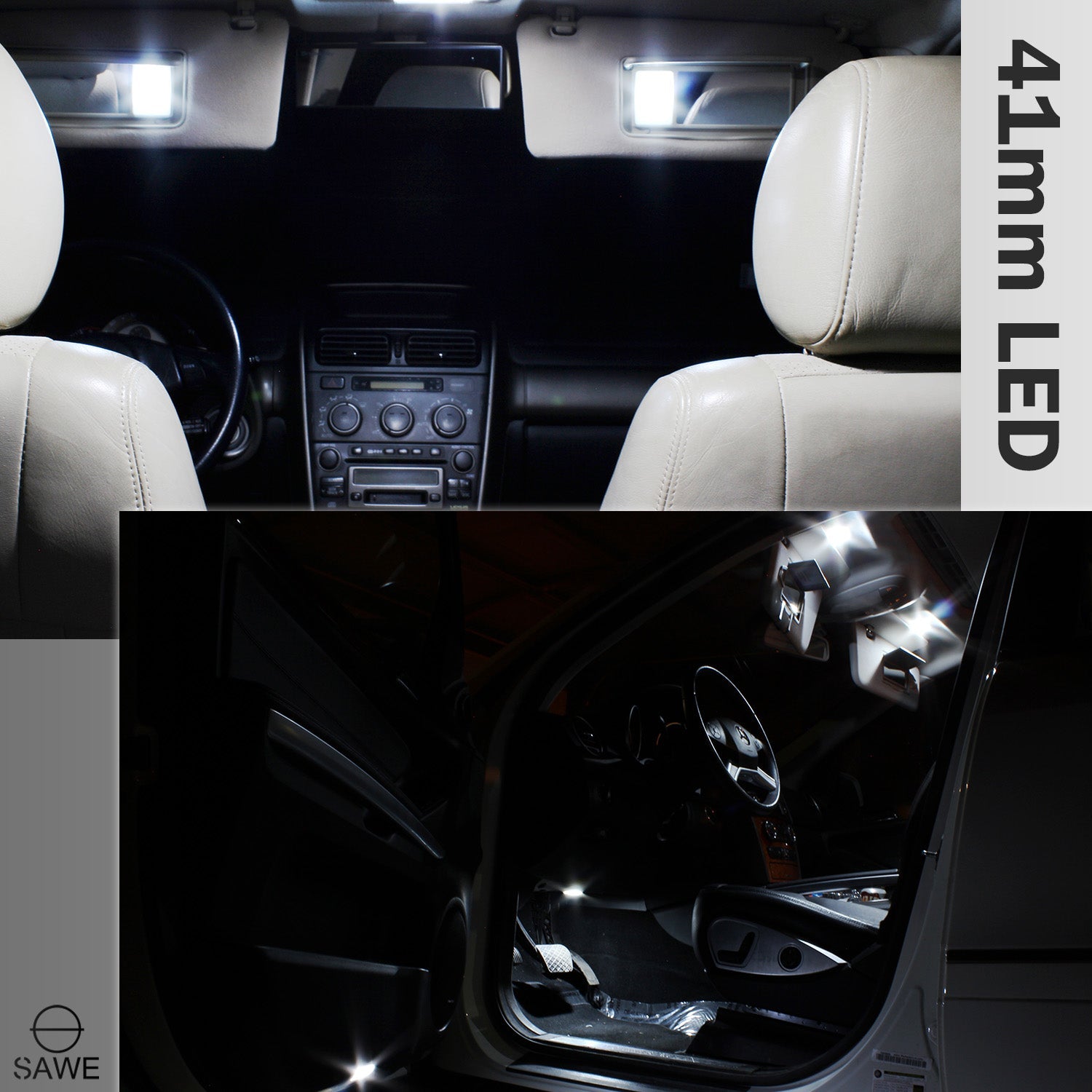 SAWE ® 578 211-2 212-2 41mm 42mm LED Light Bulb 5050 6SMD Interior Dome Map Door Courtesy Trunk Lights - White SAWE Lighting