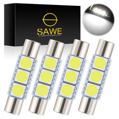 SAWE ® 28mm 3SMD T6 6641 LED Bulbs Sun Visor Vanity Mirror Fuse Lights - 6000K White SAWE Lighting
