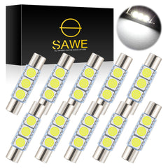 SAWE ® 28mm 3SMD T6 6641 LED Bulbs Sun Visor Vanity Mirror Fuse Lights - 6000K White SAWE Lighting
