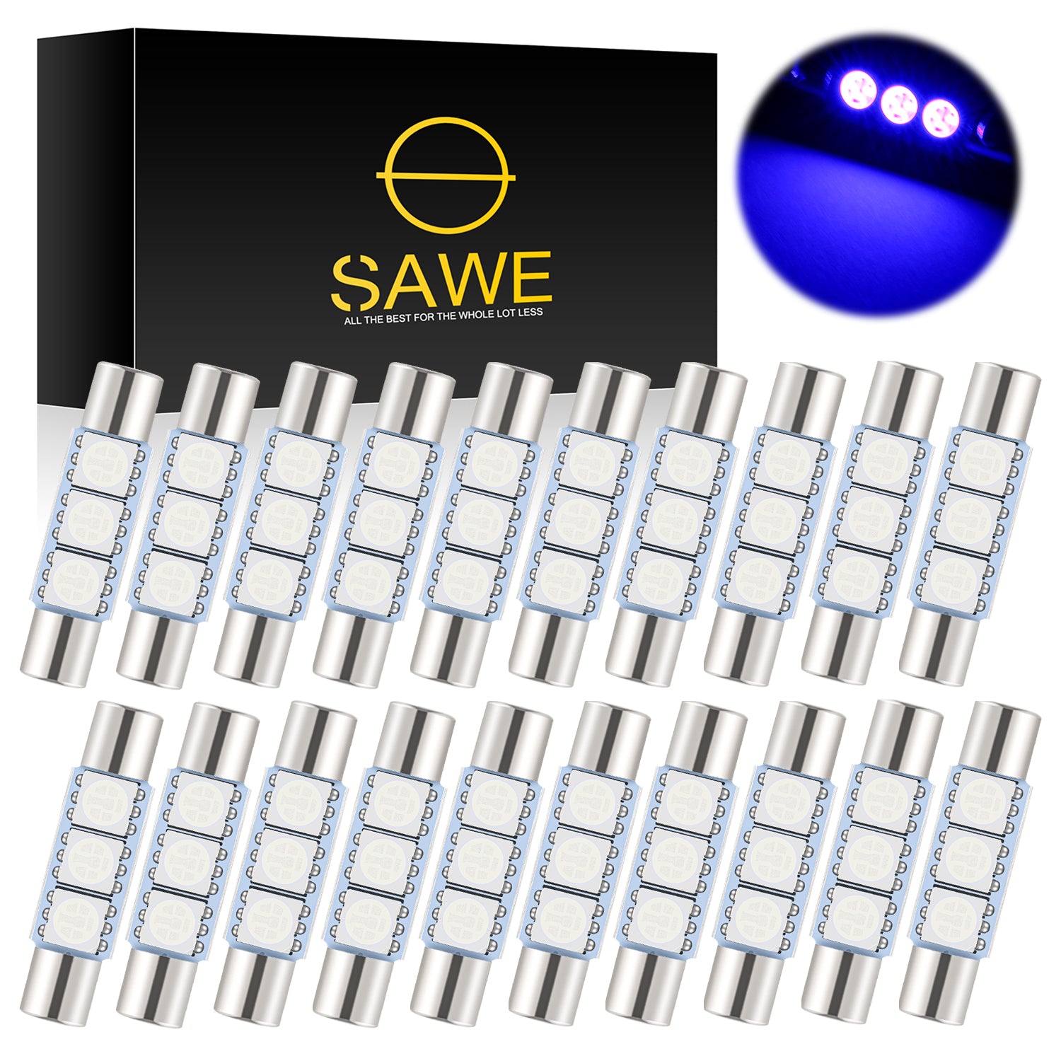 light for car visor Blue