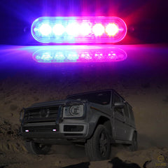 Emergency LED Strobe Lights Bar for Offroad Car Truck Warning Hazard Flash Grille and Surface Mount Light - Blue / Red 6-LED SAWE Lighting