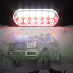 Emergency LED Strobe Lights Bar for Offroad Car Truck Warning Hazard Flash Grille and Surface Mount Light - Red / White 12-LED SAWE Lighting