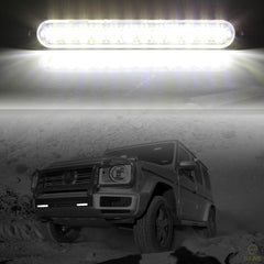 Emergency LED Strobe Lights Bar for Offroad Car Truck Warning Hazard Flash Grille and Surface Mount Light - White 12-LED SAWE Lighting