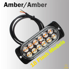 Emergency LED Strobe Lights Bar for Offroad Car Truck Warning Hazard Flash Grille and Surface Mount Light - Amber 12-LED SAWE Lighting