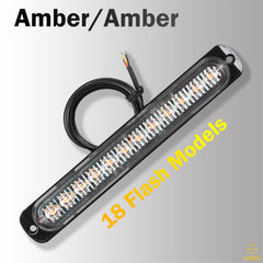 Emergency LED Strobe Lights Bar for Offroad Car Truck Warning Hazard Flash Grille and Surface Mount Light - Amber 12-LED SAWE Lighting
