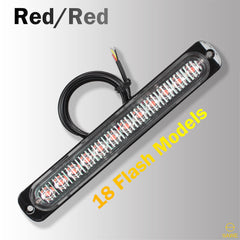 Emergency LED Strobe Lights Bar for Offroad Car Truck Warning Hazard Flash Grille and Surface Mount Light - Red 12-LED SAWE Lighting