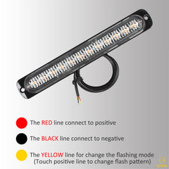 Emergency LED Strobe Lights Bar for Offroad Car Truck Warning Hazard Flash Grille and Surface Mount Light - Amber 12-LED SAWE Lighting