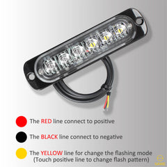 Emergency LED Strobe Lights Bar for Offroad Car Truck Warning Hazard Flash Grille and Surface Mount Light - Blue / White 6-LED SAWE Lighting
