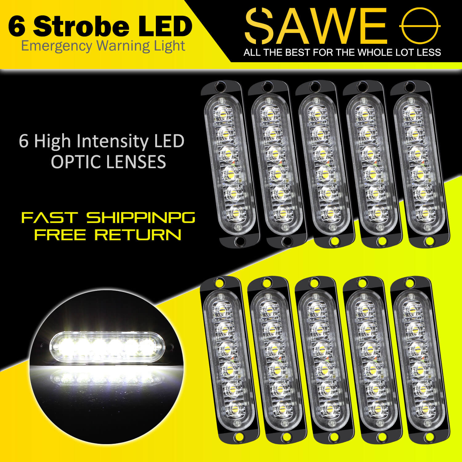 White Strobe LED light Truck