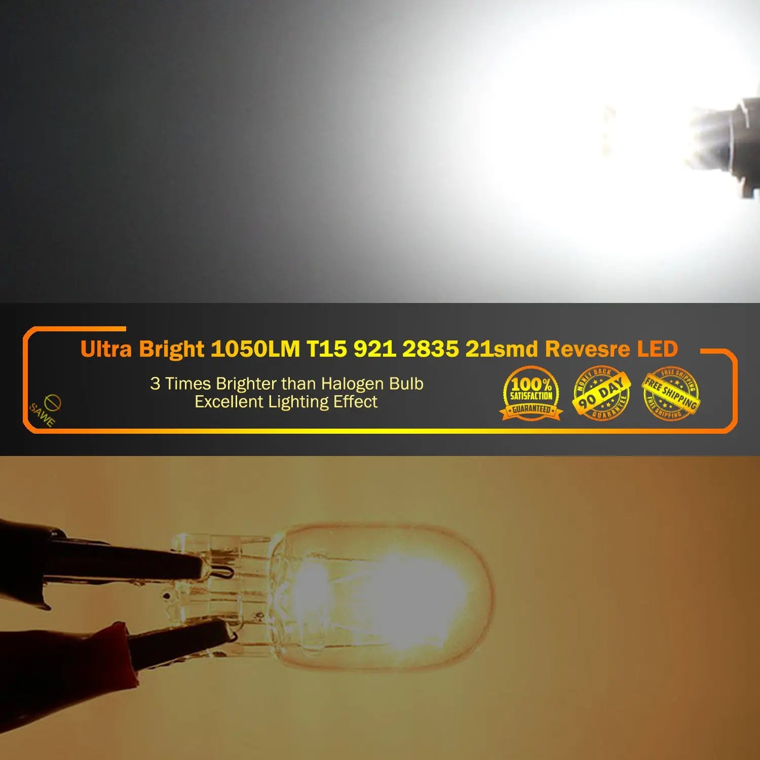 SAWE ® 921 912 LED Bulb for Backup Reverse Lights High Power 2835 21smd Error Free T15 906 C921 922 W16W Bulbs - 6000K White SAWE Lighting