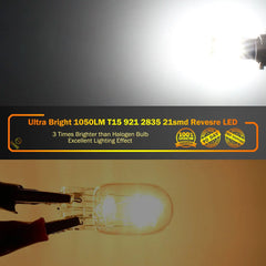 SAWE ® 921 912 LED Bulb for Backup Reverse Lights High Power 2835 21smd Error Free T15 906 C921 922 W16W Bulbs - 6000K White SAWE Lighting