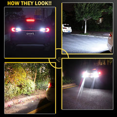 SAWE ® 921 High Power LED Bulb for Backup Reverse Lights with Projector 3014 54smd T15 912 906 C921 W16W Bulbs - 6000K White SAWE Lighting