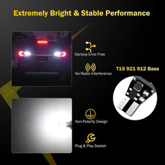 921 LED Bulb for Backup Reverse Lights High Mount 3030 24smd Canbus T15 912 906 922 W16W - 6000K White SAWE Lighting