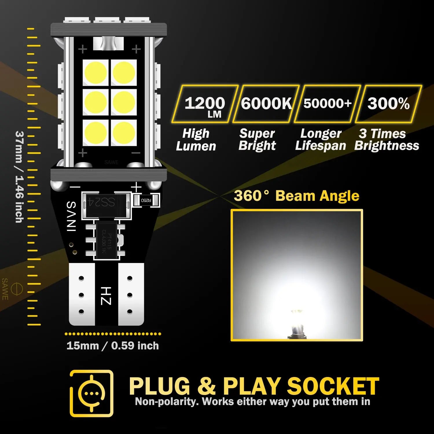 921 912 W16W 904 906 916 LED bulb