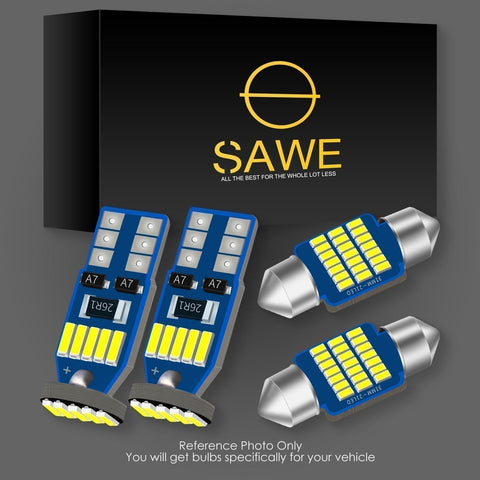 For Nissan Xterra Interior LED Lights - Dome & Map Light Bulbs Package Kit for 2005 - 2015 - White SAWE Lighting