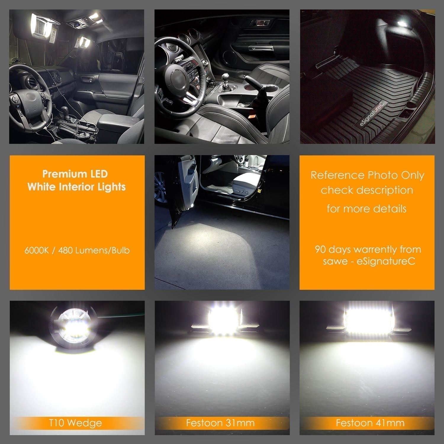 For Volkswagen Golf GTi Interior LED Lights - Dome & Map Light Bulbs Package Kit for 2006 - 2009 - White