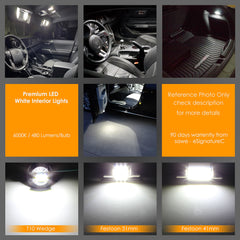 For Jeep Wrangler Interior LED Lights - Dome & Map Light Bulbs Package Kit for 2000 - 2006 - White