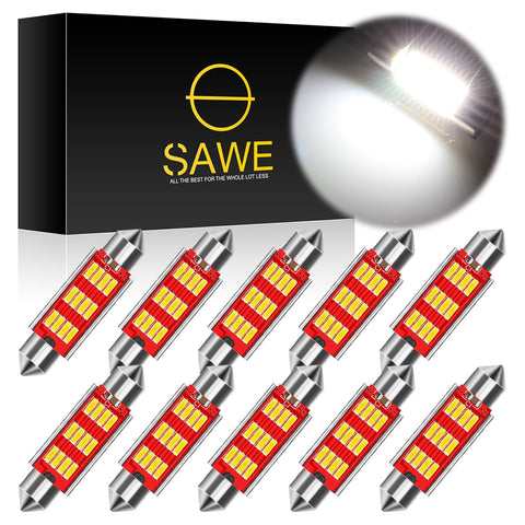 SAWE ® 578 211-2 212-2 41mm 42mm LED Bulb 4014 12SMD Interior Dome Map Door Courtesy Trunk Cargo Canbus Lights - White SAWE Lighting