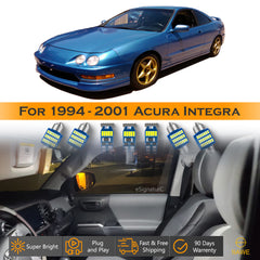 For Acura Integra Interior LED Lights - Dome & Map Light Bulbs Package Kit for 1994 - 2001 - White