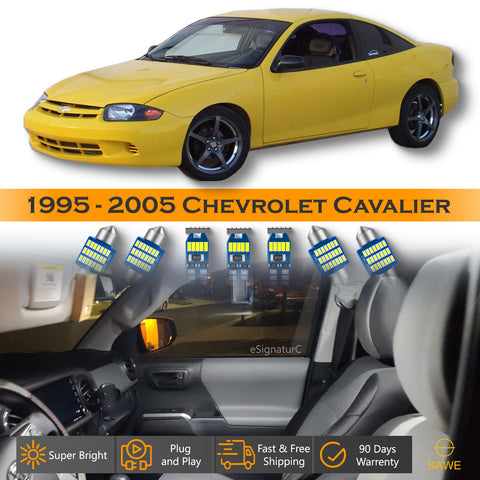 For Chevrolet Cavalier Interior LED Lights - Dome & Map Lights Package Kit for 1995 - 2005 - White SAWE Lighting