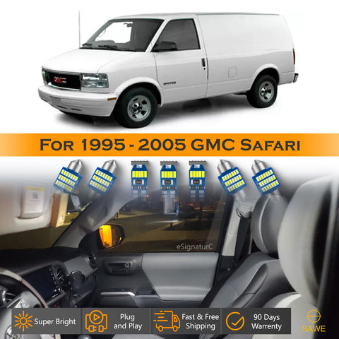 For GMC Safari Interior LED Lights - Dome & Map Light Bulbs Package Kit for 1995 - 2005 - White SAWE Lighting