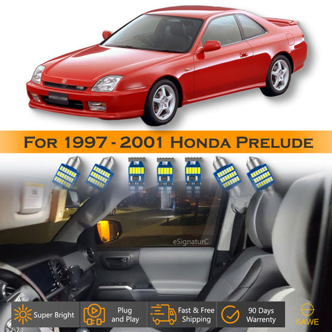 For Honda Prelude Interior LED Lights - Dome & Map Lights Package Kit for 1997 - 2001 - White SAWE Lighting