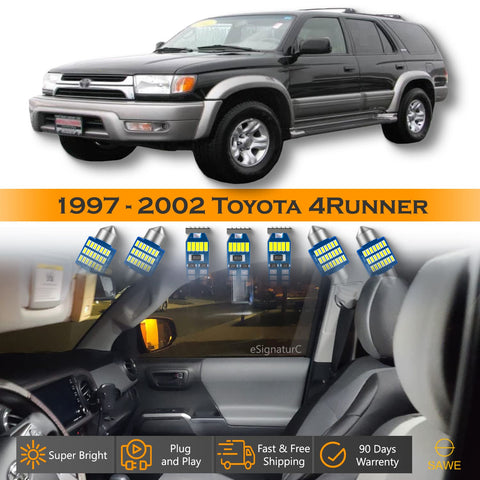 For Toyota 4Runner Interior LED Lights - Dome & Map Lights Package Kit for 1997 - 2002 - White SAWE Lighting