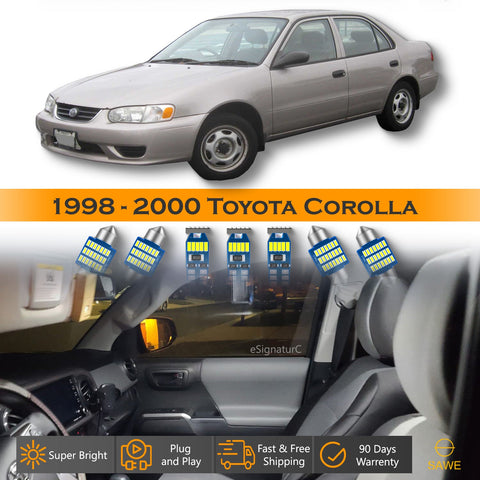For Toyota Corolla Interior LED Lights - Dome & Map Lights Package Kit for 1998 - 2000 - White SAWE Lighting