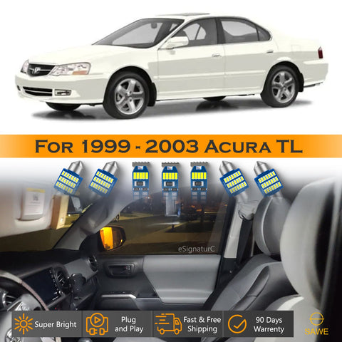 For Acura TL Interior LED Lights - Dome & Map Light Bulbs Package Kit for 1999 - 2003 - White SAWE Lighting