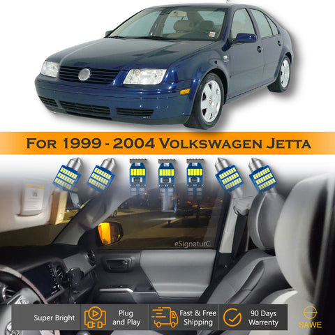 For Volkswagen Jetta Interior LED Lights - Dome & Map Light Bulbs Package Kit for 1999 - 2004 - White SAWE Lighting