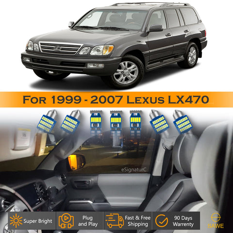 For Lexus LX470 Interior LED Lights - Dome & Map Light Bulbs Package Kit for 1999 - 2007 - White SAWE Lighting